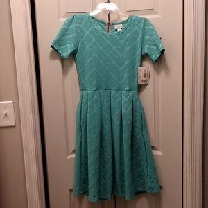 NEW Lularoe Amelia Dress Aqua Patterned